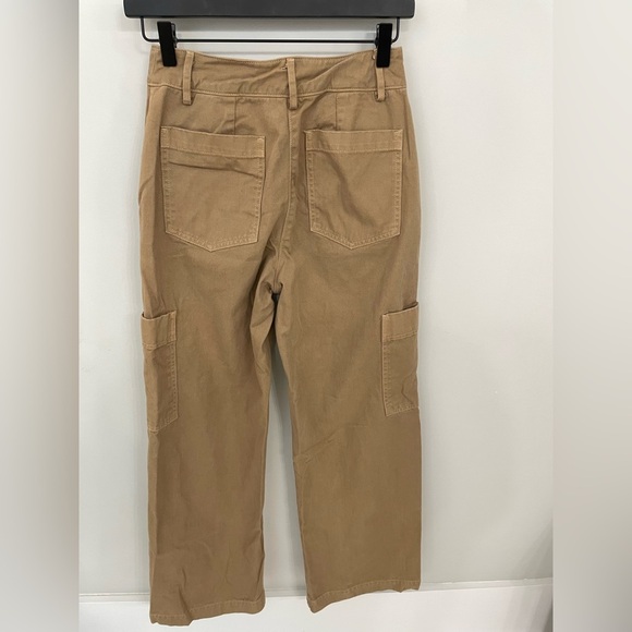Anthropologie x Amadi Classic Wide Leg Utility Cargo Pants XS Tan High Waist. 15 - Picture 11 of 12